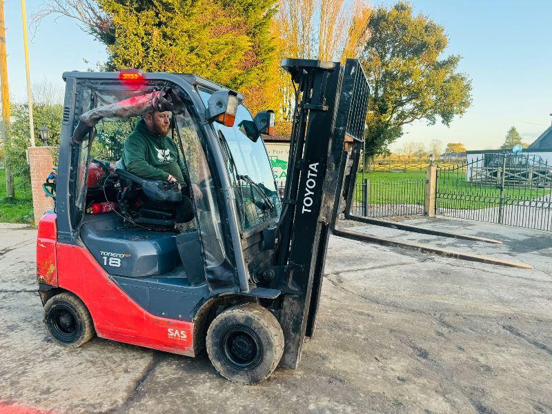 TOYOTA 15 FORKLIFT *CONTAINER SPEC, YEAR 2019* C/W PALLET TINES *VIDEO*