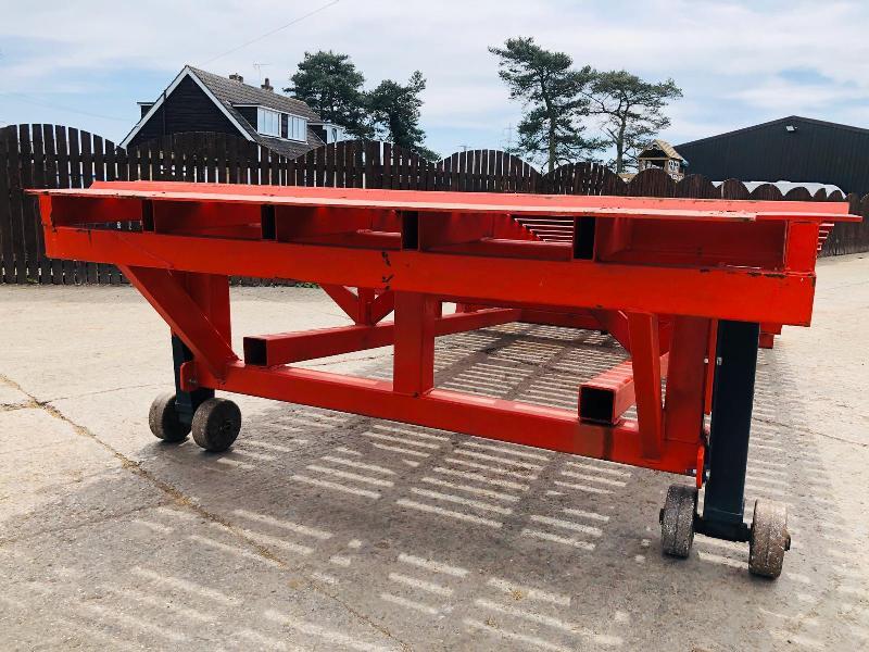 LOADING RAMP " 20 FOOT LONG X 9 FOOT WIDE " C/W ADJUSTABLE LEG HEIGHT