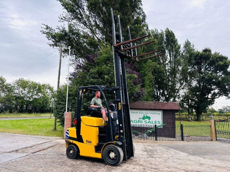 YALE GLP35VX FORKLIFT *YEAR 2018, HIGH RISED CABIN* C/W TINE POSITIONER *VIDEO*