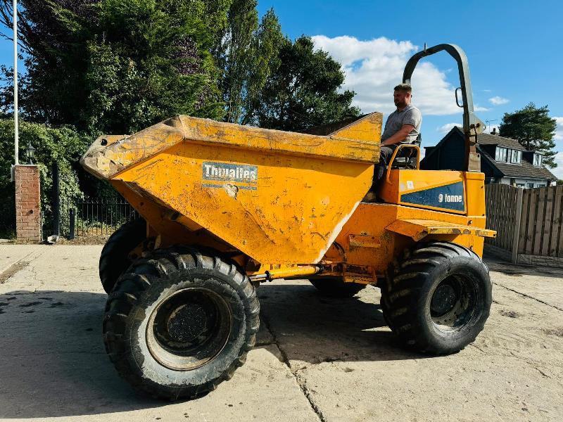 THWAITES 9 TONNE 4WD STRAIGHT TIP DUMPER C/W ROLE BAR *VIDEO*