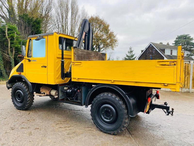 MERCEDES UNIMOG U100L C/W TIPPING BODY & ATLAS AK810 CRANE