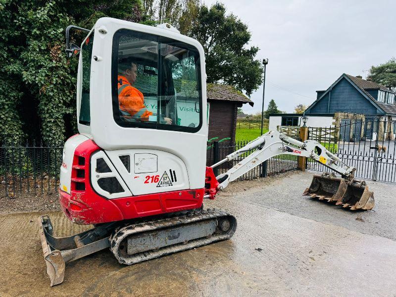 TAKEUCHI TB216 TRACKED EXCAVATOR *YEAR 2019, ONLY 1881HOURS* C/W 3 X BUCKETS 