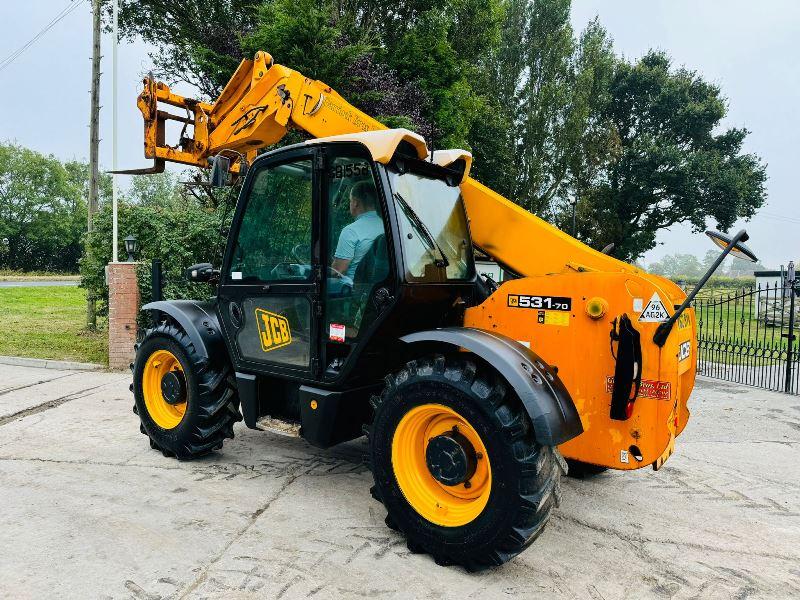 JCB 531-70 4WD TELEHANDLER * YEAR 2012, ONLY 3781 HOURS* C/W PALLET TINES *VIDEO*