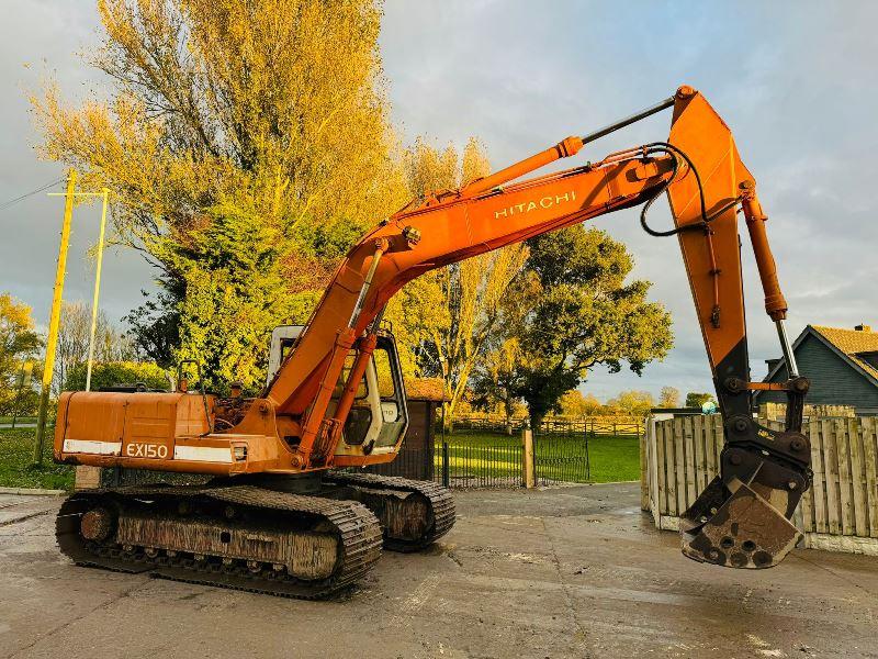 HITACHI EX150 TRACKED EXCAVATOR C/W QUICK HITCH & BUCKET *VIDEO*