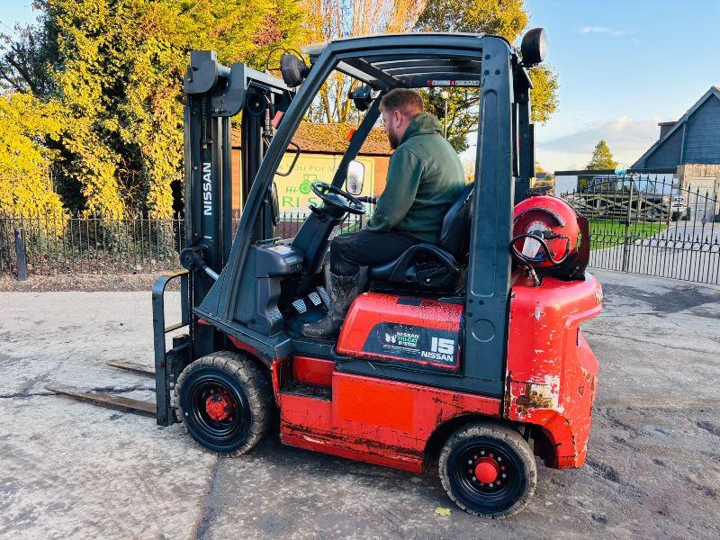 NISSAN 15 FORKLIFT C/W SIDE SHIFT *VIDEO*