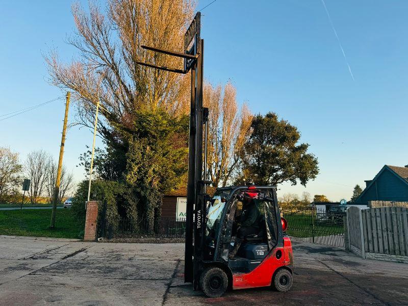 TOYOTA 15 FORKLIFT *CONTAINER SPEC, YEAR 2019* C/W PALLET TINES *VIDEO*