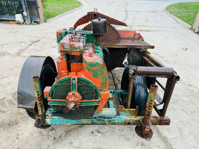 TOWBALE SAW BENCH C/W LISTER SR3A22 ENGINE 