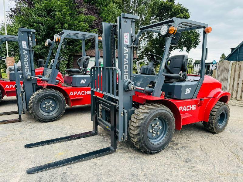 UNUSED APACHE FR30 ROUGH TERRIAN 4WD FORKLIFT *YEAR 2024, ONLY 2 LEFT* VIDEO*