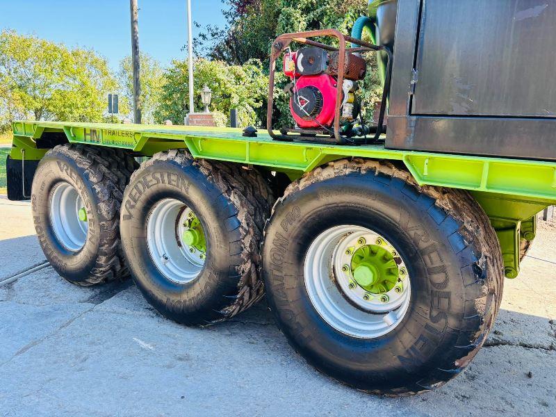 HM TRI-AXLE FLAT BED TRAILER *YEAR 2015* C/W FUEL BOWSER & PUMP *VIDEO*