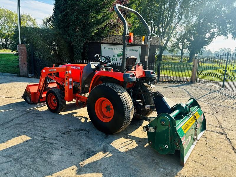 KUBOTA STV40 COMPACT TRACTOR *YEAR 2008* C/W ROTAVATOR, LOADER & BUCKET 