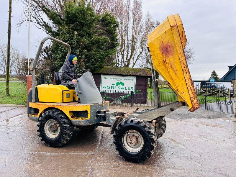 WACKER NEUSON 3001 4WD SWIVEL TIP DUMPER C/W ROLE BAR *VIDEO*