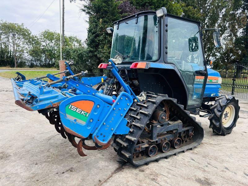 ISEKI GEAS 33S TRACKED TRACTOR *ONLY 889 HOURS* C/W AC CABIN & ROTOVATOR *VIDEO*