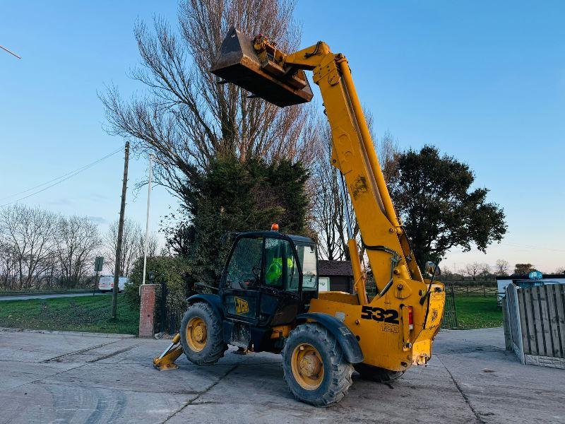 JCB 532-120 4WD TELEHANDLER *12 METER REACH* C/W BUCKET & PALLET TINES *VIDEO*