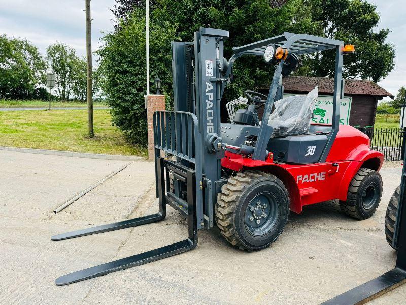 UNUSED APACHE FR30 ROUGH TERRIAN 4WD FORKLIFT *YEAR 2024, ONLY 2 LEFT* VIDEO*