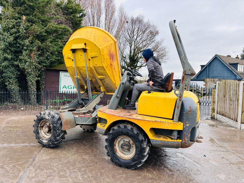 WACKER NEUSON 3001 4WD SWIVEL TIP DUMPER C/W ROLE BAR *VIDEO*