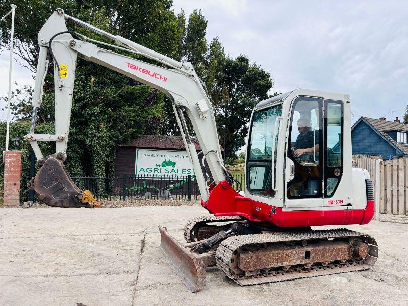 TAKEUCHI TB150C TRACKED EXCAVATOR C/W FRONT BLADE *VIDEO*