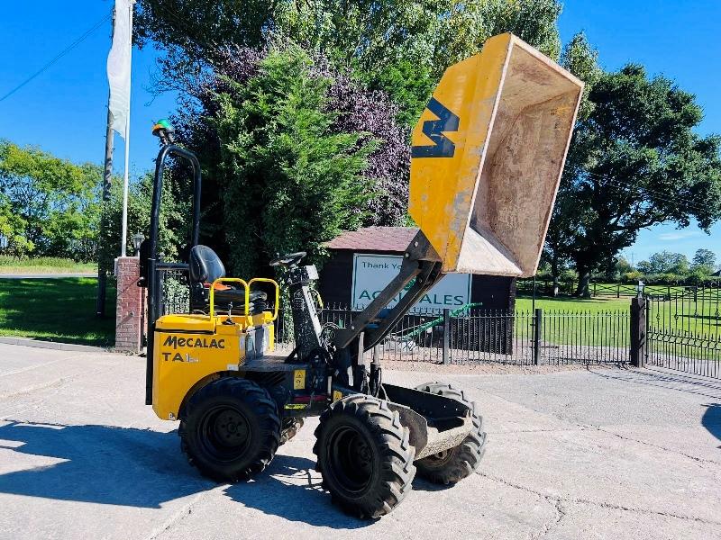 MECALAC TA1 1 TON HIGH TIP DUMPER YEAR 2018 C/W ROLE BAR *VIDEO*