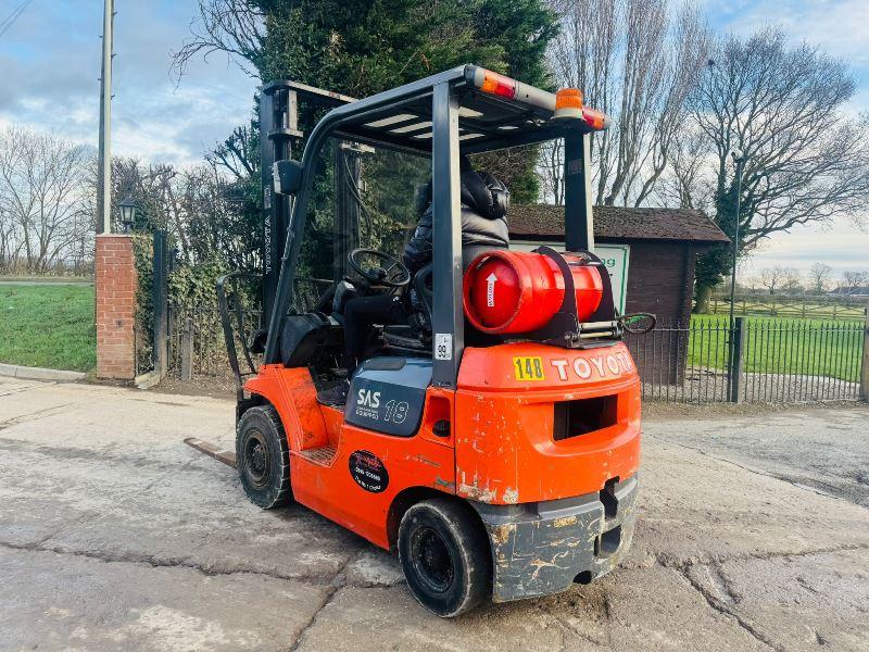 TOYOTA 18 FORKLIFT C/W PALLET TINES *VIDEO*