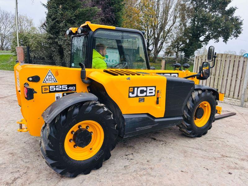 JCB 525-60 4WD TELEHANDLER *YEAR 2017, 3416 HOURS* C/W PALLET TINES *VIDEO*