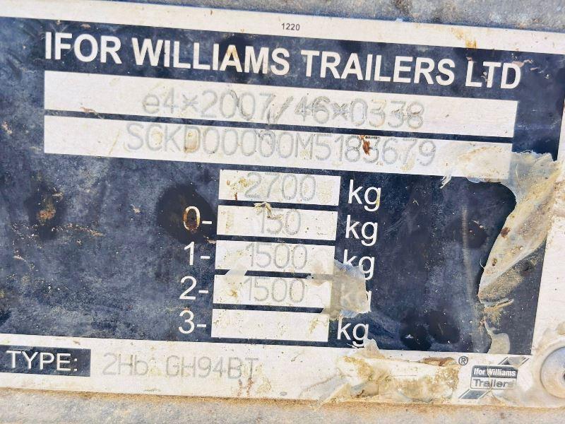 IFOR WILLIAMS TWIN AXLE PLANT TRAILER C/W LOADING RAMP *VIDEO*