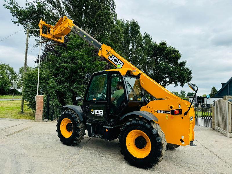 JCB 531-70 4WD TELEHANDLER * YEAR 2020, 3494 HOURS* C/W PALLET TINES *VIDEO*