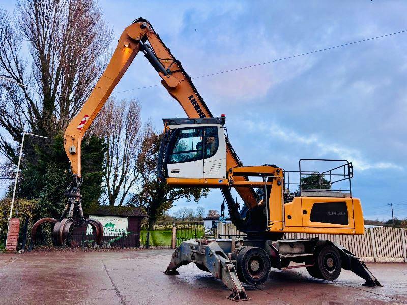 LIEBHERR LH30 HIGH RISE CABIN SCRAP HANDLER *YEAR 2016* C/W MAGNET GEAR *VIDEO*