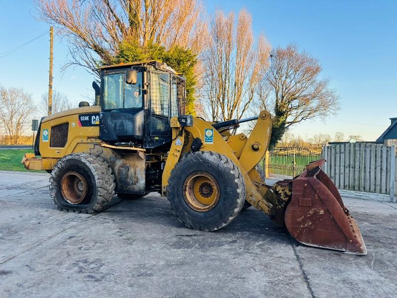 CATERPILLAR 924K 4WD LOADING SHOVEL *YEAR 2015* C/W BUCKET 