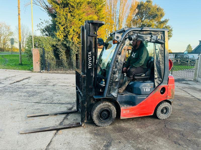 TOYOTA 15 FORKLIFT *CONTAINER SPEC, YEAR 2019* C/W PALLET TINES *VIDEO*