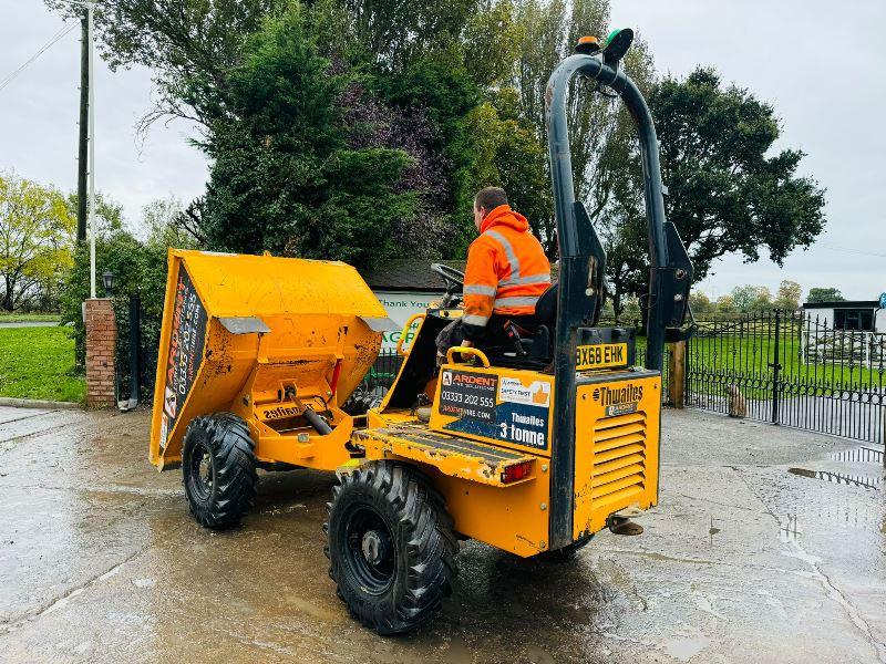 THWAITES 3 TONNE 4WD DUMPER *YEAR 2018, ONLY 1355 HOURS, ROAD REGISTERED* 