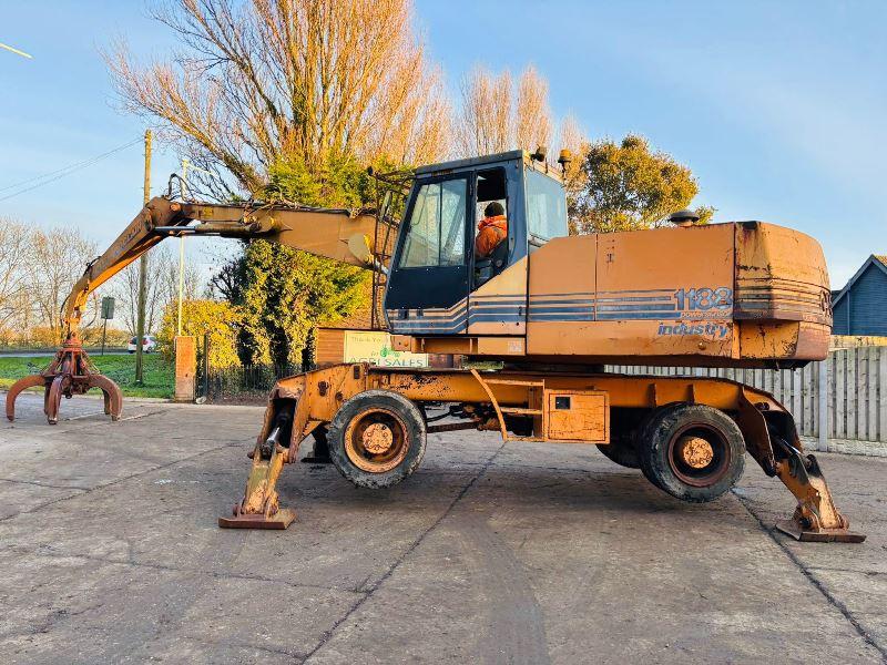 CASE 1188 POCLAIN 4WD WHEELED SCRAP HANDLER C/W 5 TINE SCRAP HANDLER *VIDEO*