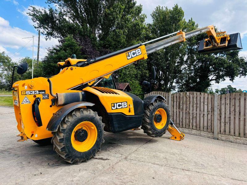 JCB 533-105 4WD TELEHANDLER *YEAR 2018, 10.5 METER* C/W REVERSE CAMERA *VIDEO*