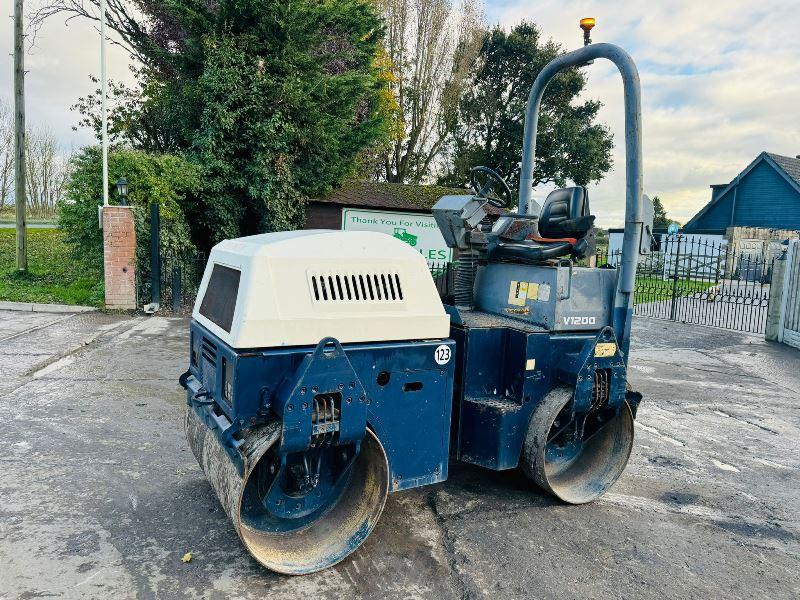 BENFORD TV1200 DOUBLE DRUM ROLLER *1902 HOURS* C/W KUBOTA ENGINE & ROLE BAR *VIDEO*