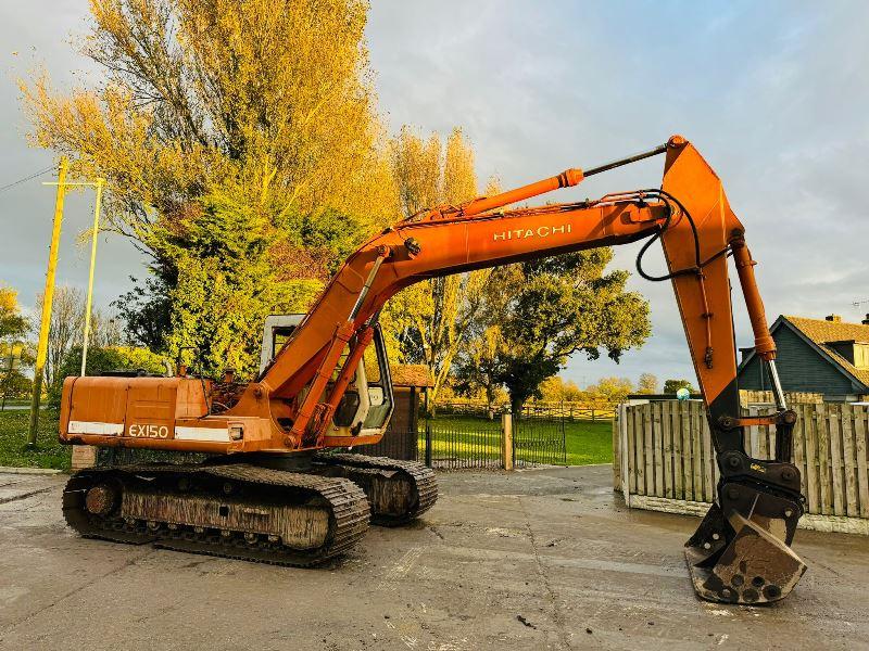 HITACHI EX150 TRACKED EXCAVATOR C/W QUICK HITCH & BUCKET *VIDEO*