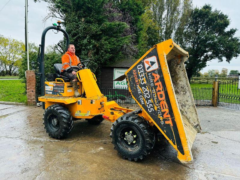 THWAITES 3 TONNE 4WD DUMPER *YEAR 2018, ONLY 1355 HOURS, ROAD REGISTERED* VIDEO*