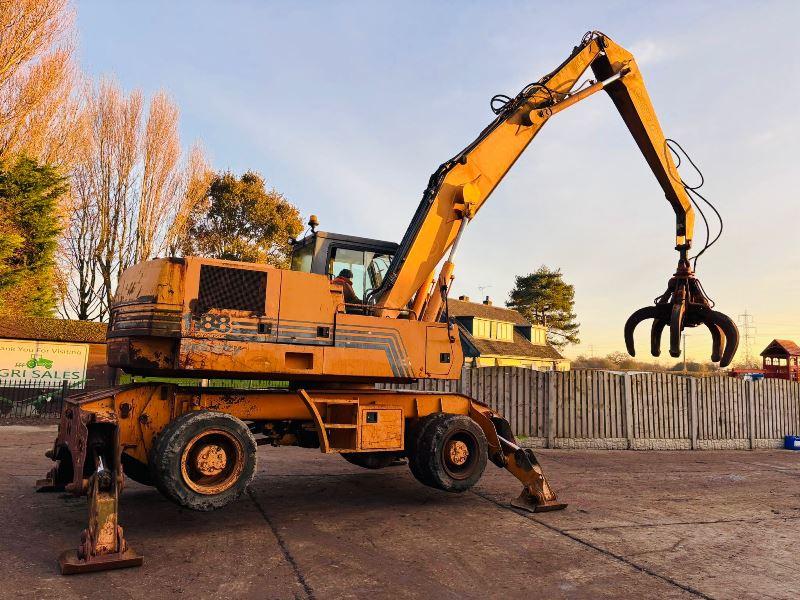 CASE 1188 POCLAIN 4WD WHEELED SCRAP HANDLER C/W 5 TINE SCRAP HANDLER *VIDEO*