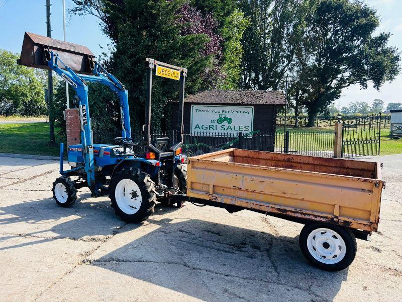 MITSUBISHI MT180HMD 4WD COMPACT TRACTOR C/W FRONT LOADER, BUCKET & TRAILER *VIDEO*