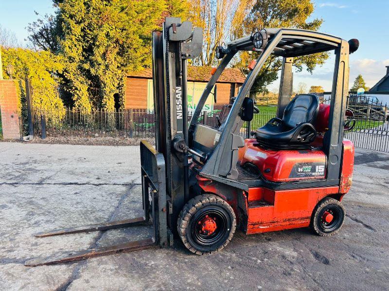 NISSAN 15 FORKLIFT C/W SIDE SHIFT *VIDEO*