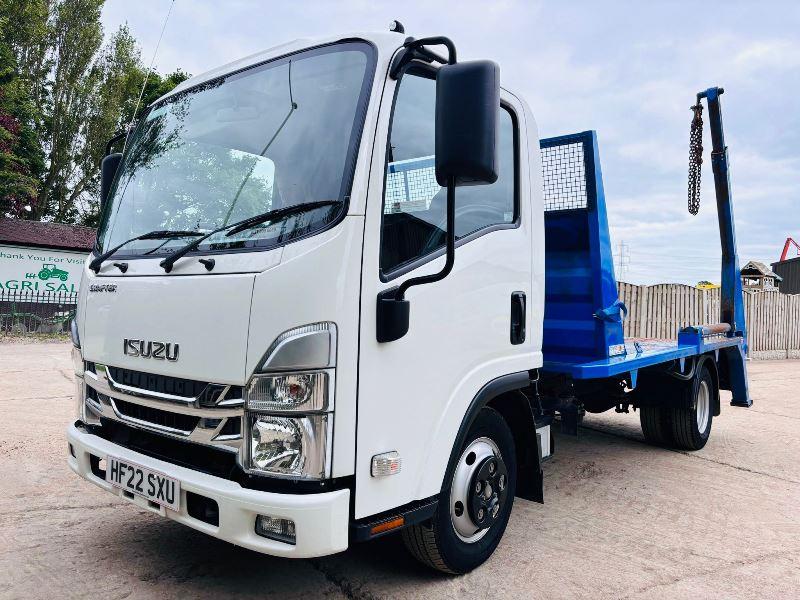 ISUZU CRAFTER 4X2 SKIP LORRY *YEAR 2022, ONLY 21440 MILES C/W EXTENDABLE ARM *VIDEO* 