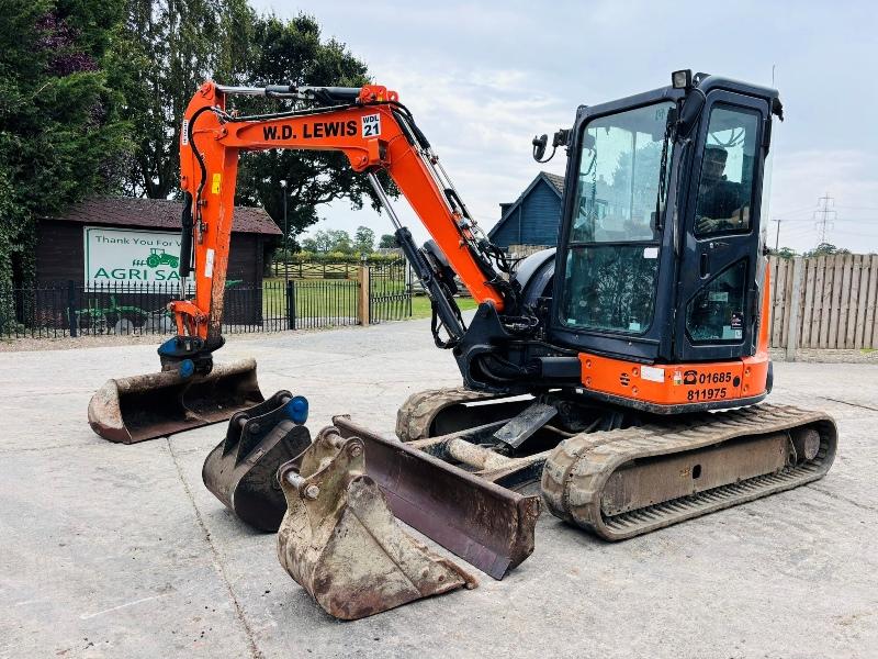 HITACHI ZX48U-5A EXCAVATOR *ZERO SWING, YEAR 2018* C/W 3 X BUCKET'S *VIDEO*