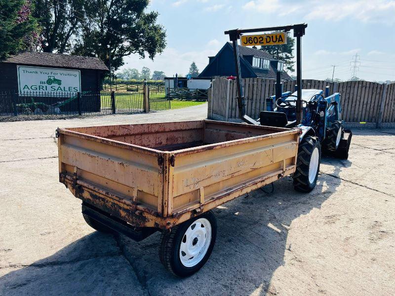 MITSUBISHI MT180HMD 4WD COMPACT TRACTOR C/W FRONT LOADER, BUCKET & TRAILER *VIDEO*