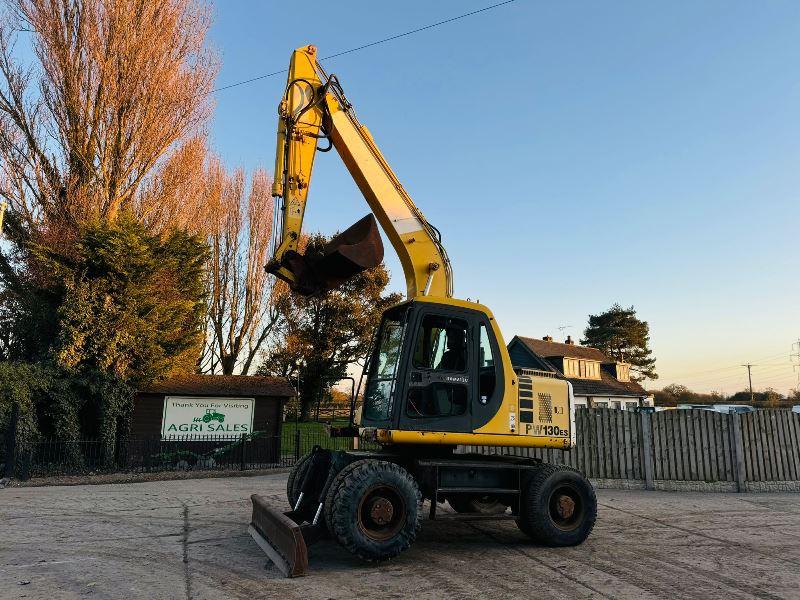 KOMATSU PW130ES 4WD WHEELED EXCAVATOR C/W BLADE 