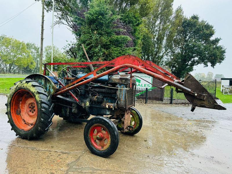 FORDSON E27N TRACTOR C/W PERKINS P6 ENGINE, FRONT LOADER & WINCH *NO VAT, VIDEO*