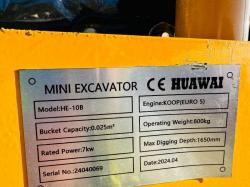 UNUSED HUAWAI HE-10B TRACKED EXCAVATOR *YEAR 2024* C/W ROLE FRAME 