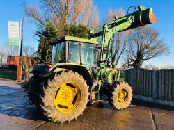 JOHN DEERE 6210 4WD TRACTOR C/W FRONT LOADER BUCKET & MUCK GRAB 