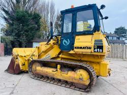 KOMATSU D41S-3 TRACKED DROTT C/W THREE IN ONE BUCKET *VIDEO*