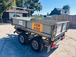 IFOR WILLIAMS E11 TWIN AXLE TIPPING TRAILER C/W DROP SIDES & LOADING RAMPS *VIDEO*