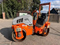 HAMM HD12 DOUBLE DRUM ROLLER *YEAR 2016, 1500 HOURS* C/W ROLE BAR *VIDEO*