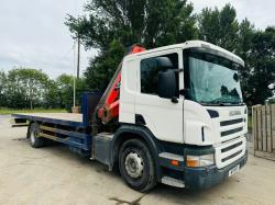 SCANIA P230 4X2 FLAT BED LORRY C/W HIAB 144B-2 CL CRANE *VIDEOS*