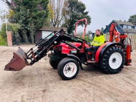 GOLDINE STAR 75 4WD TRACTOR C/W FRONT LOADER & BACK ACTOR 