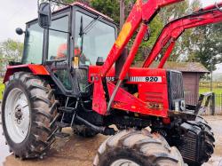 BELARUS 920 4WD TRACTOR *1238 HOURS* C/W LOADER, MUCK FORK, BUCKET & BALE SPIKE *VIDEO*